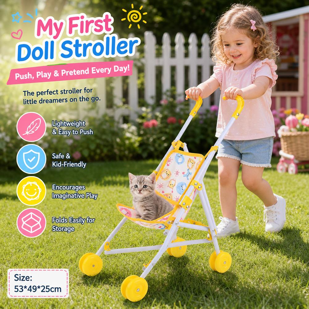 Baby Nursery Trolley - Carrinho de Boneca Rosa, Carrinho de
