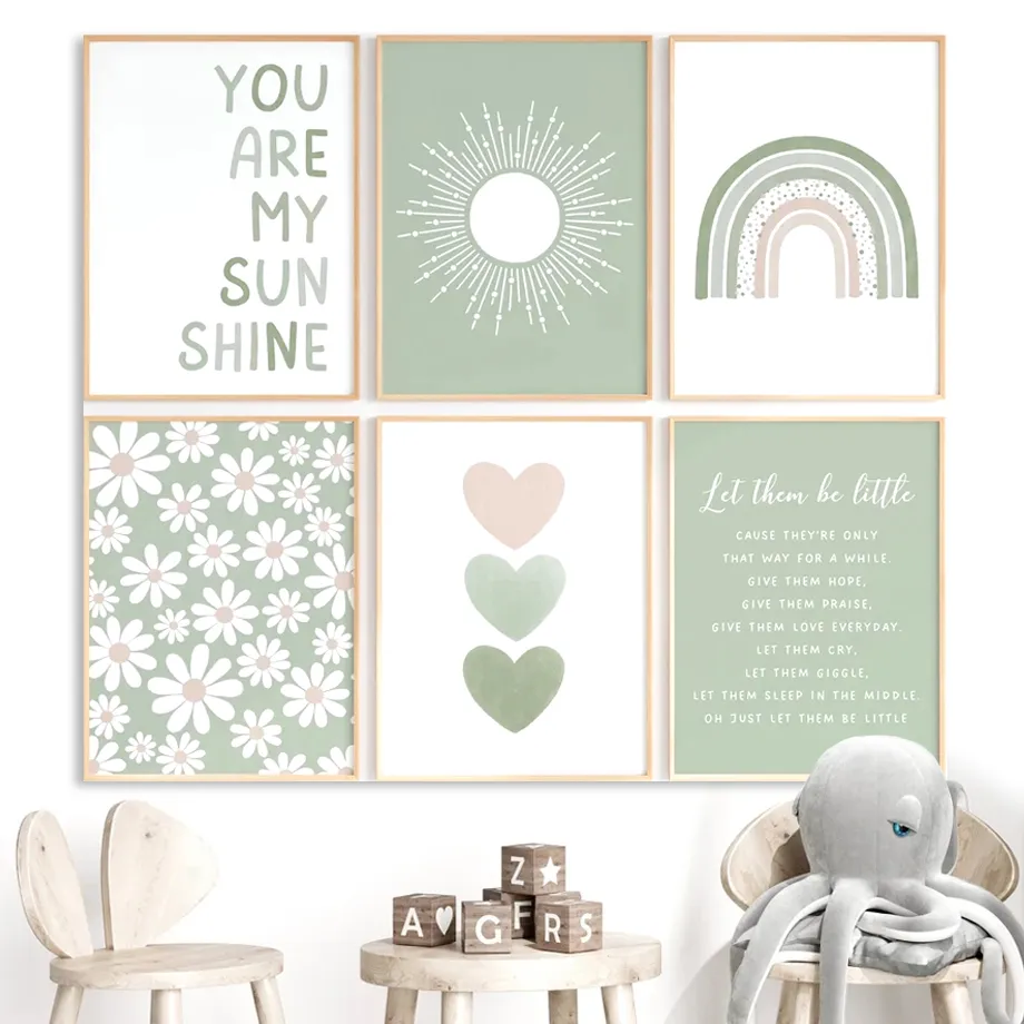 Baby Nursery Wall Lights - Crocodilo sorrindo ao sol – Pôster
