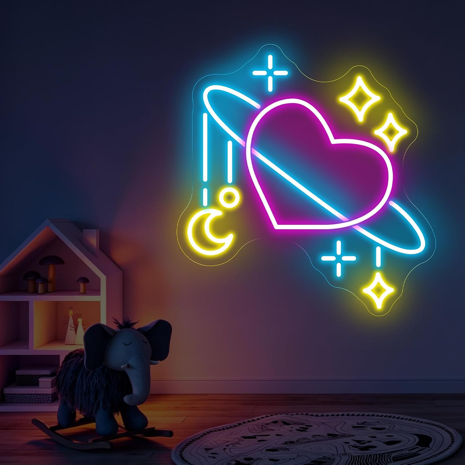Luminária Neon LED de Planetas - Baby Nursery Wall Lights avaliação e preço