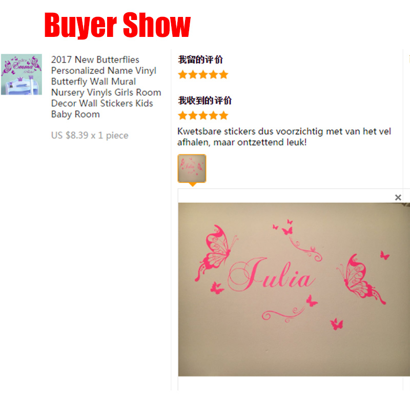 Novas borboletas nome personal - Baby Girl Nursery Quotes avaliação e preço