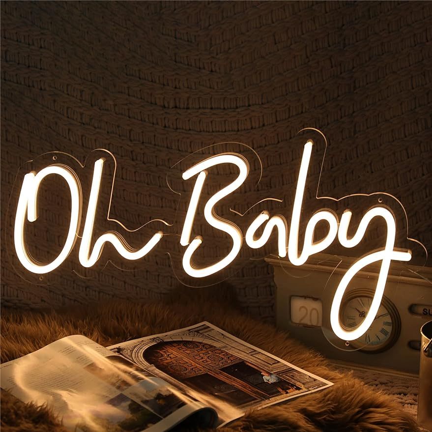 Letreiro Neon LED 'Oh Baby' co - Baby Nursery Wall Lights avaliação e preço
